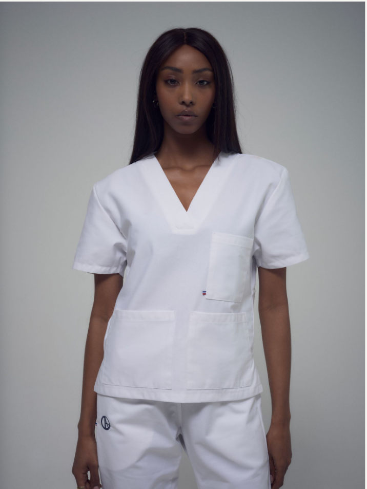 Blouse médicale femme à trois poches et col en V Vénus