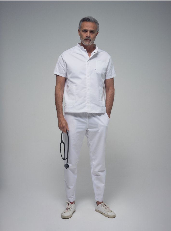 Blouse médicale homme boutons à trois poches Poséidon