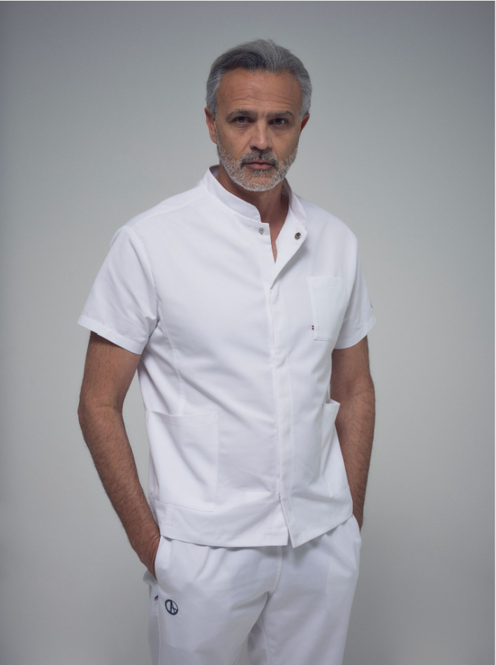 Blouse médicale homme boutons à trois poches Poséidon