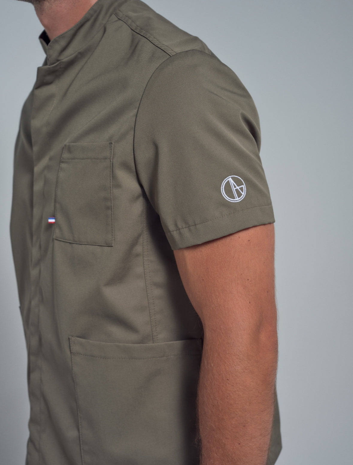 Blouse homme boutons à trois poches kaki Apollon