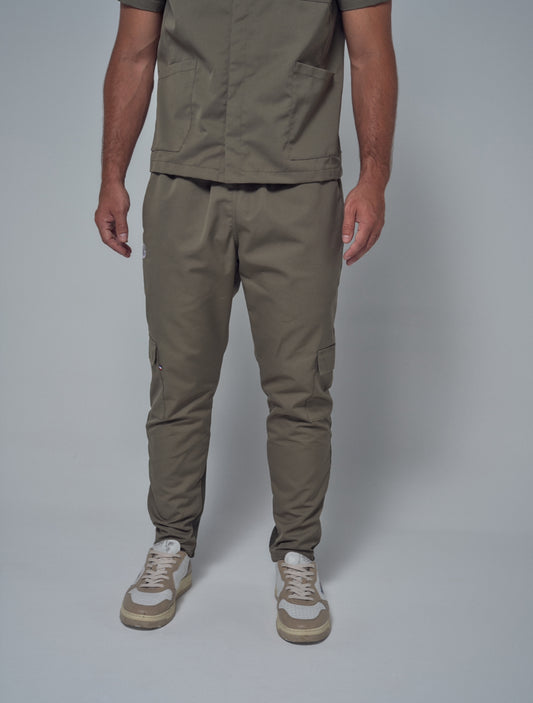 Pantalon médical pour homme cargo ajusté kaki Phebus